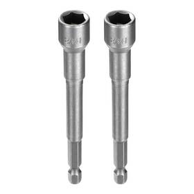 Uxcell 641832813842 2pcs Nut Driver Drill Bit 3/8 Inch 6-point Socket 1/4 Hex Shank Magnetic Setter