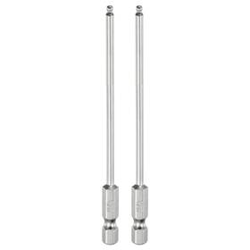 Uxcell 656320713719 2pcs Ball End Hex Screwdriver Bit Set 2.5mm Magnetic 1/4 Inch Shank 4 Long