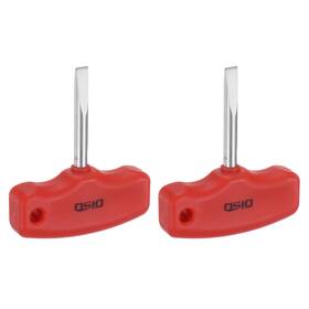 Uxcell 656417754229 2pcs Sl6 T-handle Tip Slotted Screwdriver Magnetic Flat Head Cr-v Red