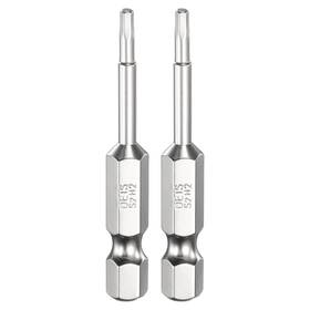 Uxcell 672668337998 2pcs H2.0 Hex Screwdriver Bit 2.0mm Flat Tip 1/4 Inch Shank 50mm Long Chrome Plated