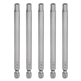 Uxcell 672668931103 5pcs H5.5 Hex Head Drill Bit Wrench 5.5mm Flat Tip 1/4 Inch Shank 100mm Long