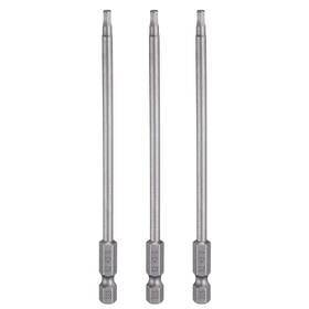Uxcell 672668931912 3pcs H3.0 Hex Head Drill Bit Wrench 3mm Flat Tip 1/4 Inch Shank 150mm Long Magnetic