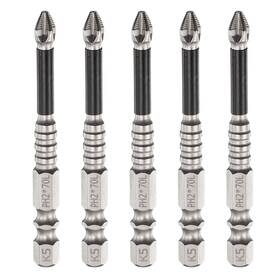 Uxcell 672668953037 5pcs Anti Slip Magnetic Phillips Screwdriver Bit Ph2 1/4 Inch Hex Shank 2.8 Long