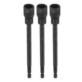Uxcell 678202242179 3pcs Nut Driver Drill Bit 7/16 Inch Socket 1/4 Hex Shank Magnetic Impact Setter