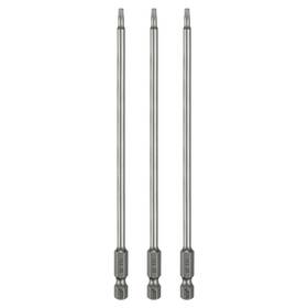 Uxcell 678202391402 3pcs T10 Torx Head Screwdriver Bit 1/4 Inch Hex Shank 6 Long Magnetic No Hole Tip