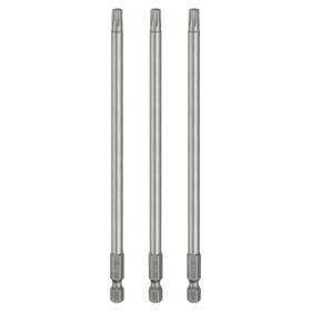 Uxcell 678202391525 3pcs T30 Torx Head Screwdriver Bit 1/4 Inch Hex Shank 6 Long Magnetic No Hole Tip