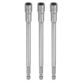 Uxcell 678202676868 3pcs Nut Driver Drill Bit 8mm Socket 1/4 Inch Hex Shank 6 Long Magnetic Setter