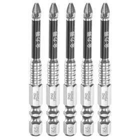 Uxcell 679134036218 5pcs Ph2 Phillips Screwdrivers Bit 1/4 Inch Hex Shank 2.8 Long Magnetic Black