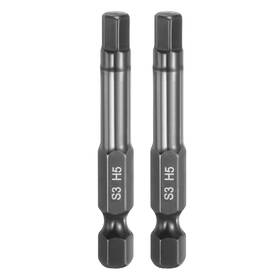 Uxcell 679209772140 2pcs Flat Hex Screwdriver Bit H5 Magnetic Tip 1/4 Inch Shank 2 Long S3 Steel