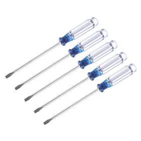 Uxcell 683007446714 5pcs Mini Slotted Screwdriver 3.0mm Flat Head 127mm Length For Small Appliances