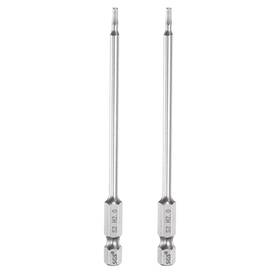 Uxcell 683867636720 2pcs Flat Hex Screwdriver Bit 2mm H2 1/4 Inch Shank 4 Long Magnetic