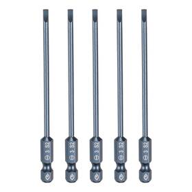 Uxcell 683867999061 5pcs Sl3 Magnetic Slotted Screwdriver Bits 4 Inch Long Bit