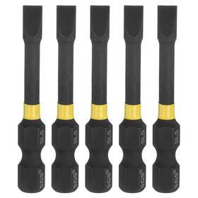 Uxcell 688391688498 5pcs Sl5 Slotted Impact Screwdriver Bits 1/4 Inch Hex Shank 2 Long Magnetic Bit