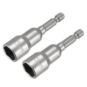 Uxcell 714998023841 2pcs 1/4 Inch Quick-change Hex Shank 13mm Magnetic Nut Setter Driver Drill Bit