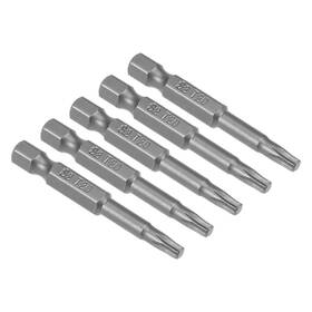 Uxcell 714998256874 5pcs 50mm Long 1/4 Inch Hex Shank T20 Torx Head Screwdriver Bits S2 High Alloy Steel