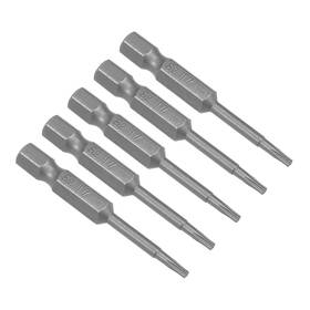 Uxcell 714998257048 5pcs 50mm Long 1/4 Inch Hex Shank T7 Torx Head Screwdriver Bit S2 High Alloy Steel
