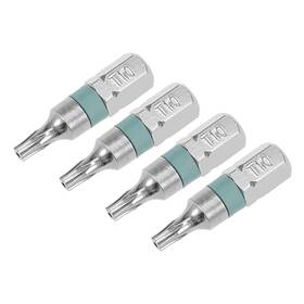 Uxcell 714998360045 4pcs 25mm Long 1/4 Inch Hex Shank T10 Security Torx Screwdriver Bits S2 Alloy Steel