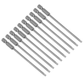 Uxcell 714998407023 10pcs 100mm 1/4 Inch Hex Shank Sl3 Magnetic Slotted Head Screwdriver Bit S2