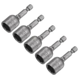 Uxcell 724708583053 5pcs 1/4 Inch Quick-change Hex Shank 12mm Magnetic Nut Driver Bit 1.89 Length