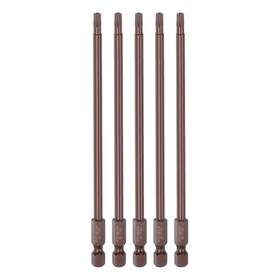 Uxcell 734301877299 5pcs T20 Magnetic Security Torx Screwdriver Bit 1/4 Inch Hex Shank 6 Length Red