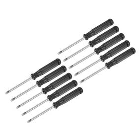 Uxcell 745065191903 10pcs 3.0mm Mini Slotted Screwdriver With Black Handle For Small Appliances