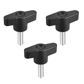 Uxcell 784958355466 3pcs Clamping Handle Screw Knobs M6 X 20mm Threaded T-shape