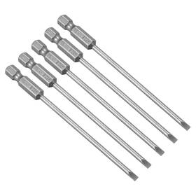 Uxcell 784958379998 5pcs 1/4 Inch Hex Shank 100mm Length Magnetic Sl3 Slot Head Screwdriver Bits
