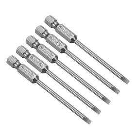 Uxcell 784958380215 5pcs 1/4 Inch Hex Shank 75mm Length Magnetic Sl3 Slot Head Screwdriver Bits Uxcell 784958380215 5pcs 1/4 Inch Hex Shank 75mm Length Magnetic Sl3 Slot Head Screwdriver Bits