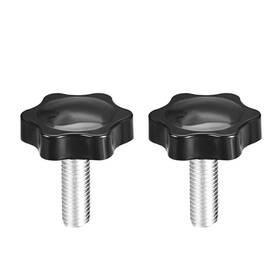 Uxcell 784958436806 Clamping Screw Knob 38mm Dia Plum Hex Shaped Grips M10 X 25mm Thread 2pack