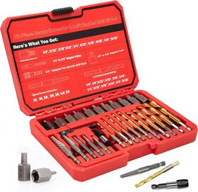 Uyecove 28-se 32pcs Screw Extractor Set Left Hand Drill Bit 6542/4341 Hss Easy Out Bolt