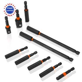 V2ine 768469634432 10 Pcs Impact Driver Bit Adapter 5 Strong Magnetic Screwdriver