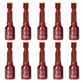 V2ine 768913263003 10 Pcs S2 Steel 1/4 Inch Hex Strong Magnetic 8mm 5/16 Socket Adapter Drill B