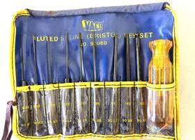 60060 Vaco 90060 Vintage Fluted Spline Bristol Us Hex Key Set No. Handle Roll-up