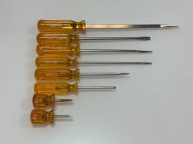 Vaco A416-6 Tools Usa 8pc Flat And Phillips Screwdriver Set Amber Hard Handle Nos