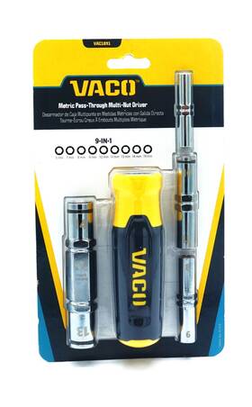 Vac1091 Vaco 9 In 1 Metric Multi-nut Driver Pass Through Precision Made Usa
