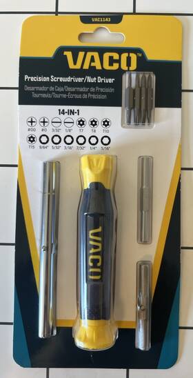 Vac1143 Vaco 14-in-1 Precision Screwdriver/nut Driver