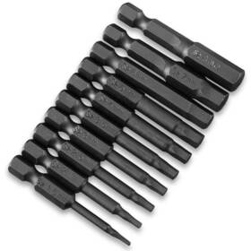 Vakogal 631089666872 10pcs Hex Head Allen Wrench Drill Bit Set S2 Steel Magnetic 1.5-8mm Size