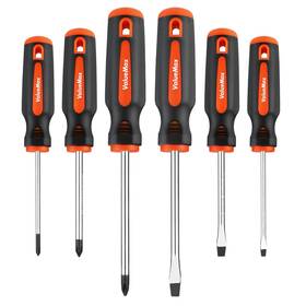 Valuemax 820909604020 6pc Magnetic Screwdriver Set 3 Phillips Flat Non-slip Handle