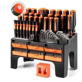 Valuemax 820909774310 126-pc Magnetic Screwdriver Set With Plastic Racking Organizer Magnetizer De