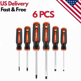 Saj001 Valuemax 6 Pcs Magnetic Screwdriver Set Fastening Chiselling Loosening 3 Phillips Flat