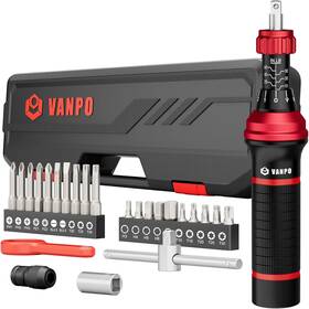 Vp6-60a Vanpo 24pcs 10-60 Inch Lb Torque Screwdriver Set With Bits For Mechanics Cr-mo &aluminum