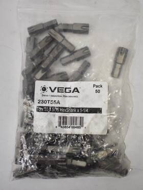 230t55a Vega Lot Of 50 Tools Torx Bits Insert Drivers 5/16 Inch Hex Shank X 1-1/4