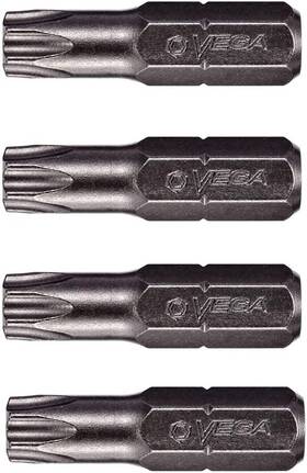 125tt15a-4 Vega Industries T15 Torx Security Bits. Professional Grade Inch Hex Shank T-15 S2 S