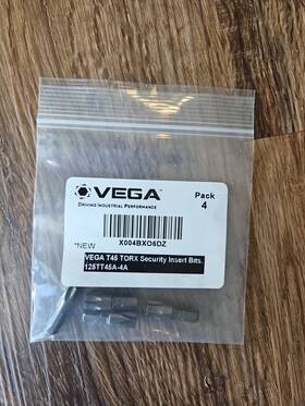 Vega Industries 843854090083 4 Pack T45 Torx Security Bits. Professional Grade Inch Hex Shank S2 Steel
