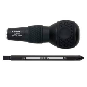 Vessel 721927818751 Ball Grip 1/4 Inch Hex. Bit Interchangeable Screwdriver 1pc. 2 And 6
