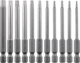 Vesttio 680575991615 Security Torx Screwdriver Bit Set 11pcs 1/4 Inch Hex 11 Tx / 3 Grey