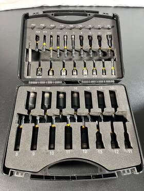 915117 Vigrue 43pcs Magnetic Nut Driver Set Impact Drill Bit 1/4 Inch Metric And Sae