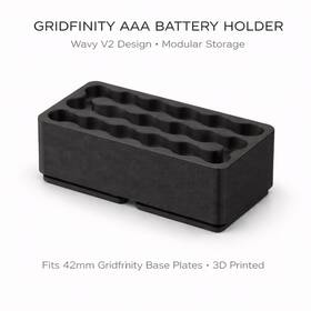 Vm-gf-aaa-12 Vilamy Gridfinity Aaa Battery Holder 1x2 Wavy Modular Organizer Vm-gf-aaa-12 Vilamy Gridfinity Aaa Battery Holder 1x2 Wavy Modular Organizer