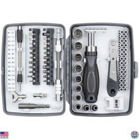 9902b Visit The Keenwise Store 68-in-1 Ratchet Screwdriver Set Rotatable Handle Magnetic Tip Ergonomic Grip