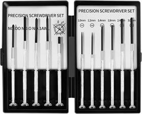 Wahijihe 744759605146 11pcs Precision Mini Screwdriver Set With Hard Carry Case Compact And Durable